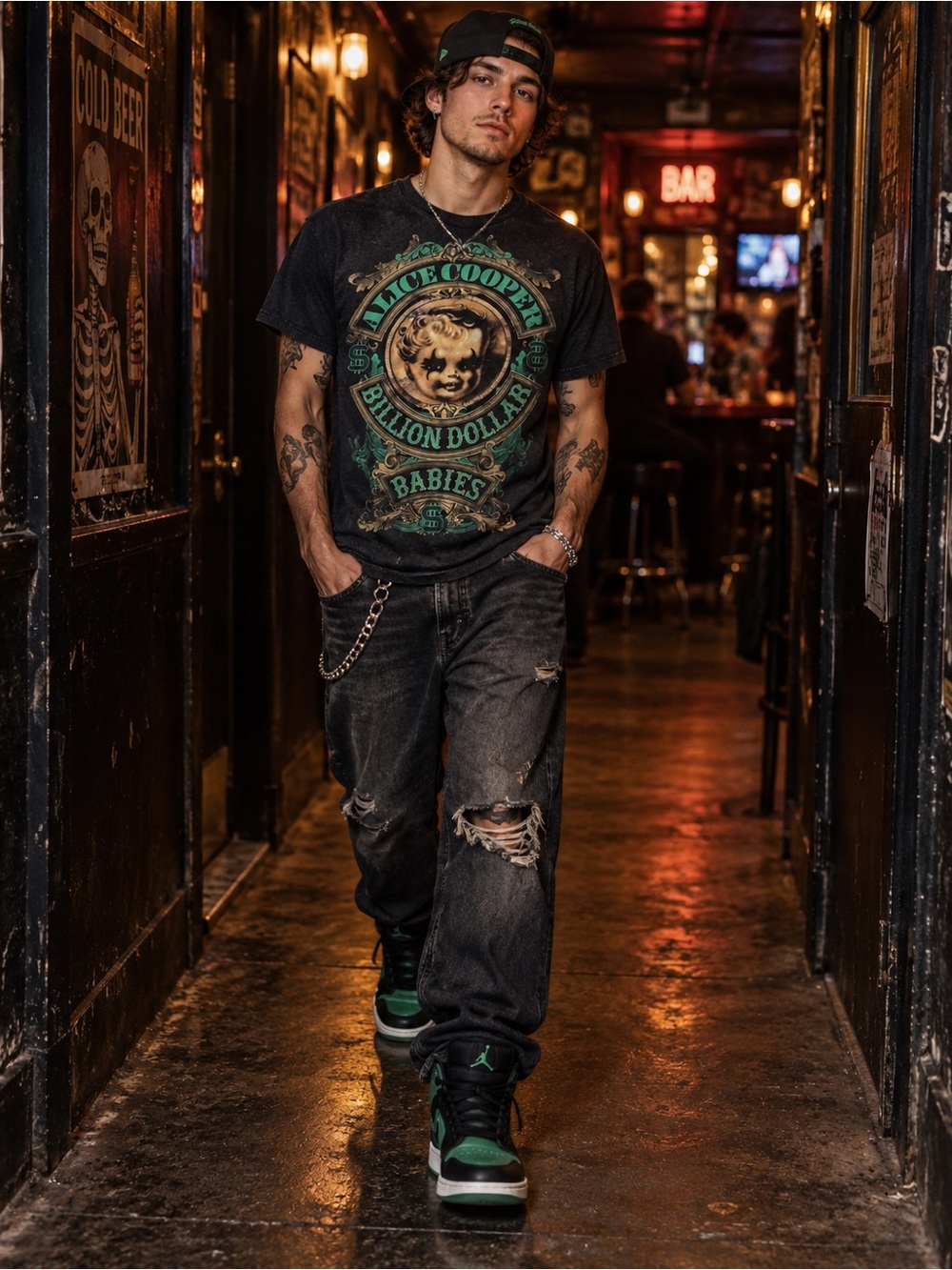 Alice Cooper 2013 2014 Raise the Dead Tour Billion Dollar Babies T Shirt Large